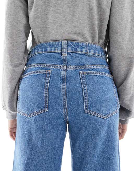 ASOS DESIGN Maternity wide leg dad jeans in clean blue