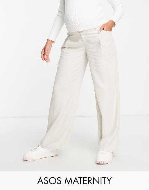 ASOS DESIGN cord barrel leg pants in white