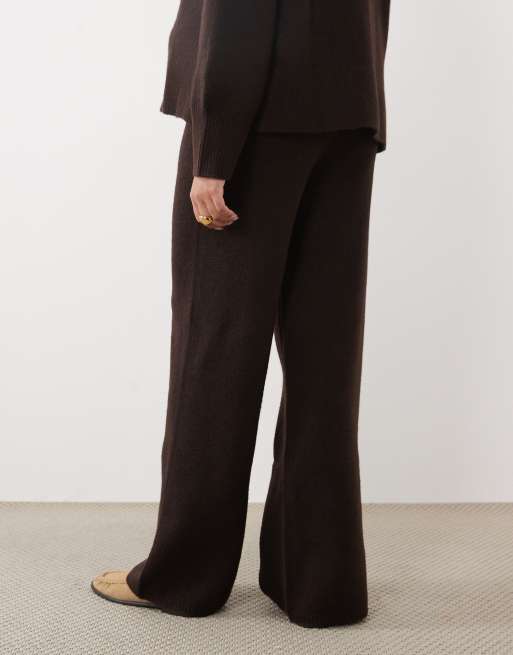 ASOS DESIGN Maternity wide leg pants in chocolate - part of a set, 5 of 5