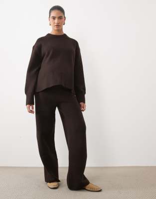 Asos Maternity Asos Design Maternity Wide Leg Trouser Co-ord In Brown