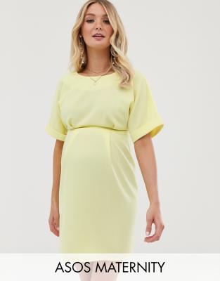asos maternity yellow dress
