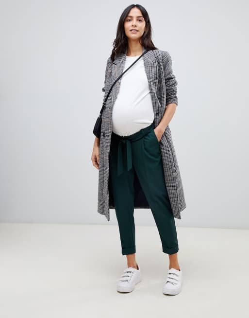 ASOS DESIGN Maternity woven peg pants with obi tie ASOS