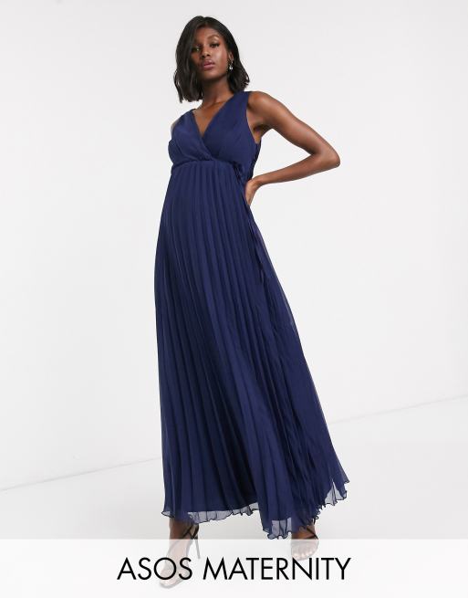 Asos navy shop maternity dress