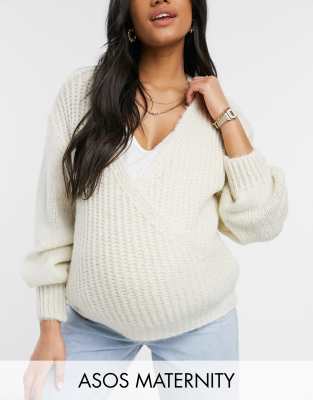 cream wrap jumper