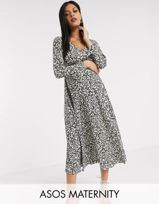 maternity animal print dress