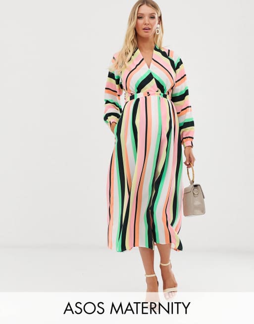 maeve striped wrap maxi dress