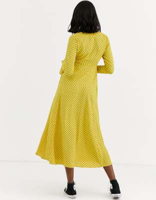 yellow dress polka dots