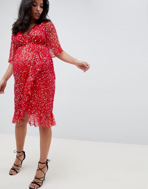 Asos sequin 2025 maternity dress