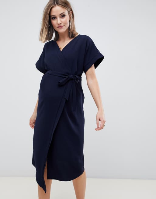 Maternity Wrap Midi Dress