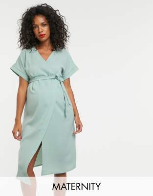 ASOS DESIGN Maternity wrap midi dress 