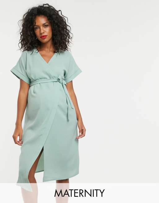 Maternity Midi Wrap Dress