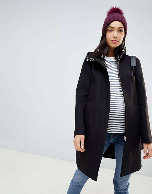 ASOS DESIGN Maternity zip through coat with hood