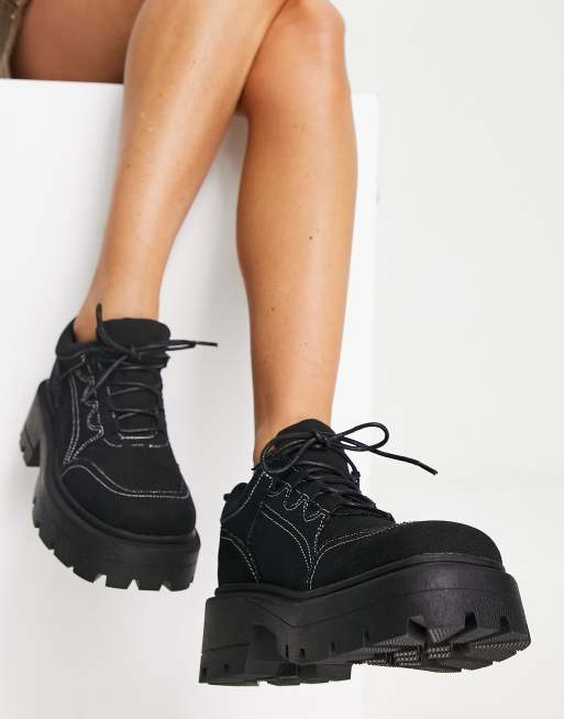 ASOS DESIGN Mermaid chunky fisherman shoes in black