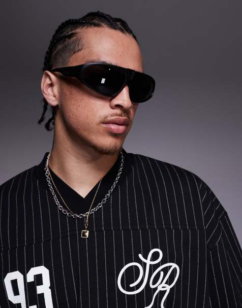 ASOS DESIGN – Mattsvarta racer-solglasögon för festivalen med rökfärgade glas - view 1