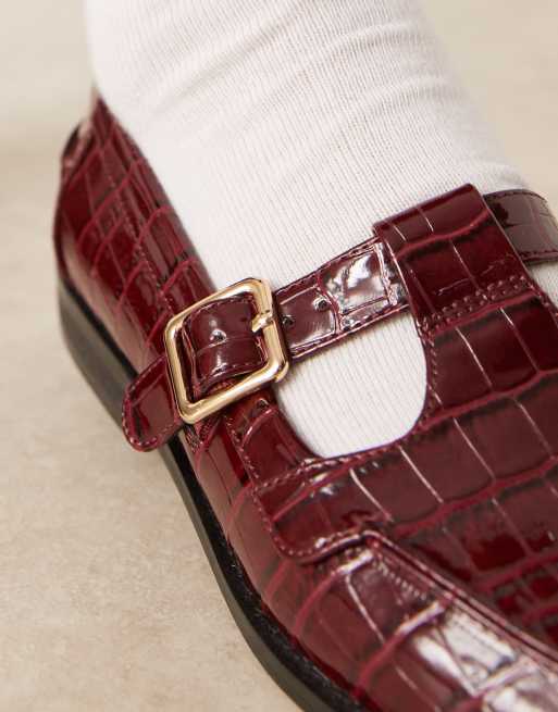 ASOS DESIGN - Maverick - Mary Jane 'geek' schoenen in bordeauxrood, 2 van 4