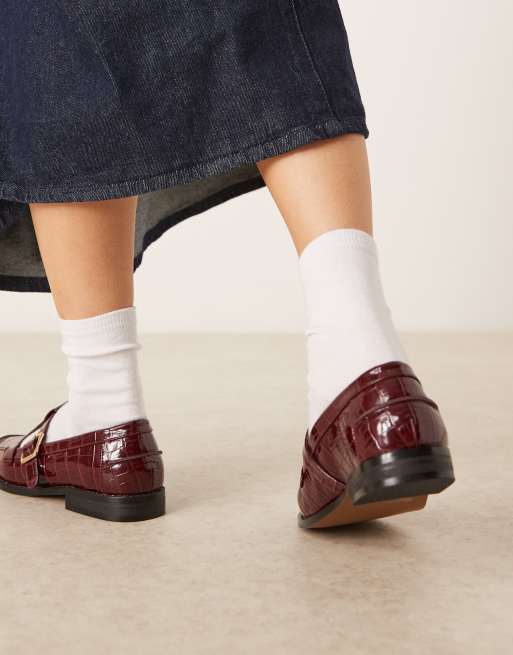 ASOS DESIGN - Maverick - Mary Jane 'geek' schoenen in bordeauxrood, 3 van 4