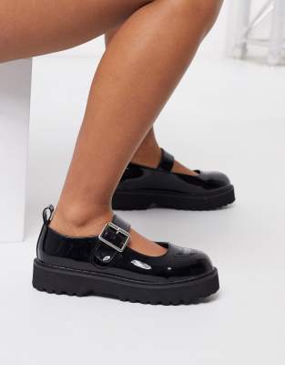 black chunky mary janes