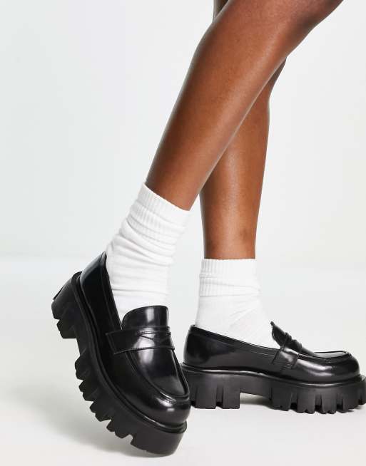 Asos black best sale loafers womens