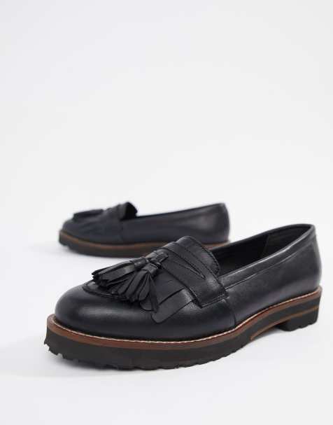 ASOS DESIGN Maxfield leather fringed loafers