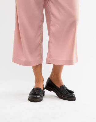asos design maxfield leather fringed loafers