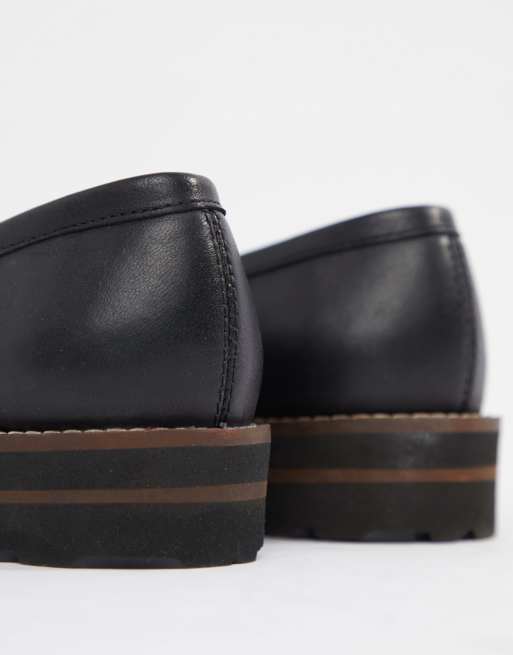 Asos design maxfield deals leather fringed loafers