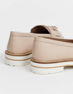 asos design maxfield leather fringed loafers
