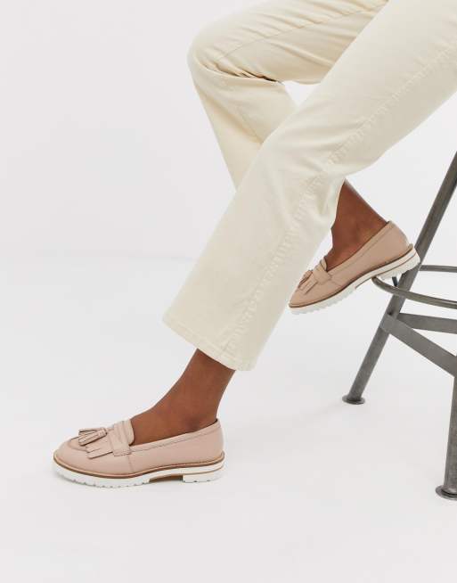 Asos design maxfield deals leather fringed loafers