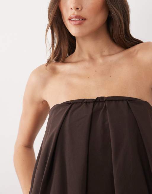 ASOS DESIGN - Maxi bandeau-jurk in bruin, 4 van 4