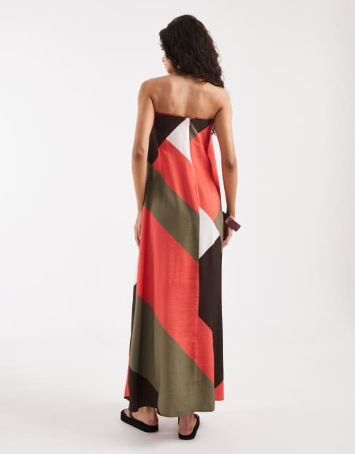 ASOS DESIGN - Maxi bandeau-jurk met kleurvlakken , 4 van 4
