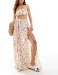 [ASOS DESIGN] ASOS DESIGN maxi beach skirt in scribble floral print (part of a set)-Multi XS Scribble floral