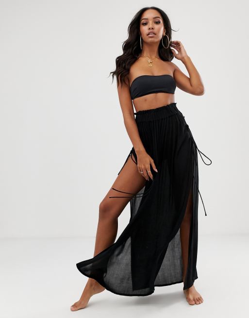 Black lace 2025 beach skirt