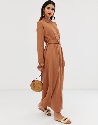 maxi belted dress