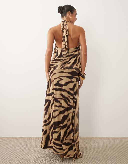 ASOS DESIGN - Maxi blousonjurk van mesh met zebraprint, 4 van 4