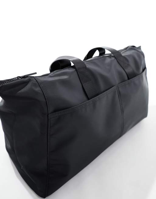 ASOS DESIGN - Maxi borsa nera con zip e manici intessuti, 3 di 4