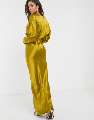maxi dress with batwing sleeves