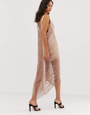 asos fringe maxi dress