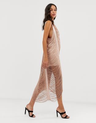 all over fringe dress