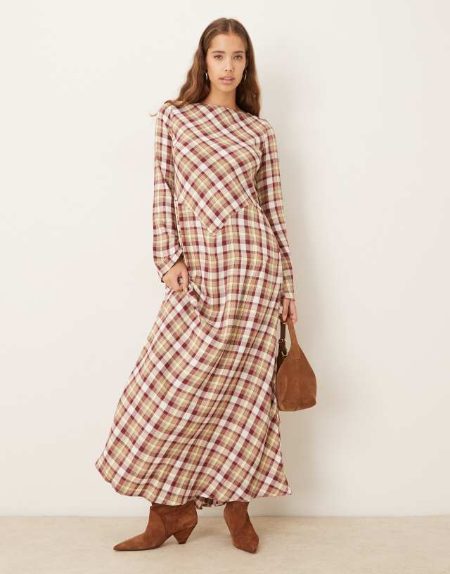 checked dress designs ASOS Design - Maxi - Women - Viscose - 6 US New Size:Xsmall EVENTS-BIRTHDAY Womens Velvet Mini Dress 90% polyester/10% spandex
