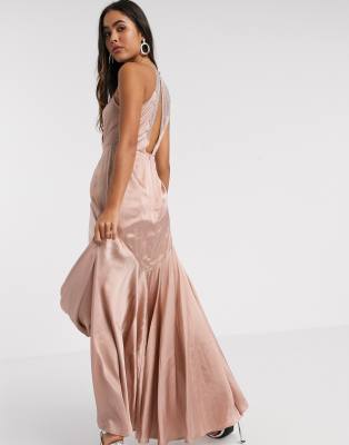 rose gold dress satin