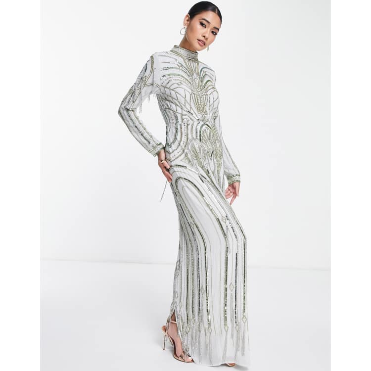 ASOS DESIGN maxi dress with art nouveau embellishment | ASOS