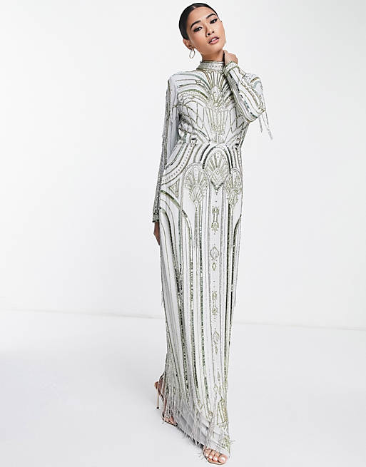 ASOS DESIGN maxi dress with art nouveau embellishment | ASOS