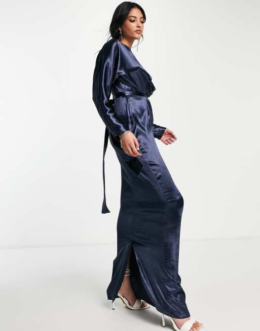 Asos navy dress maxi sale