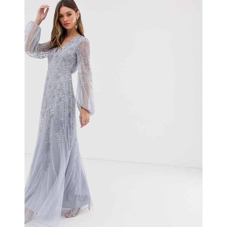 Yellow Asos Floaty Maxi Dress Buy Asos Design Tall Floral Embroidered Dobby  Mesh Flutter Sleeve Maxi