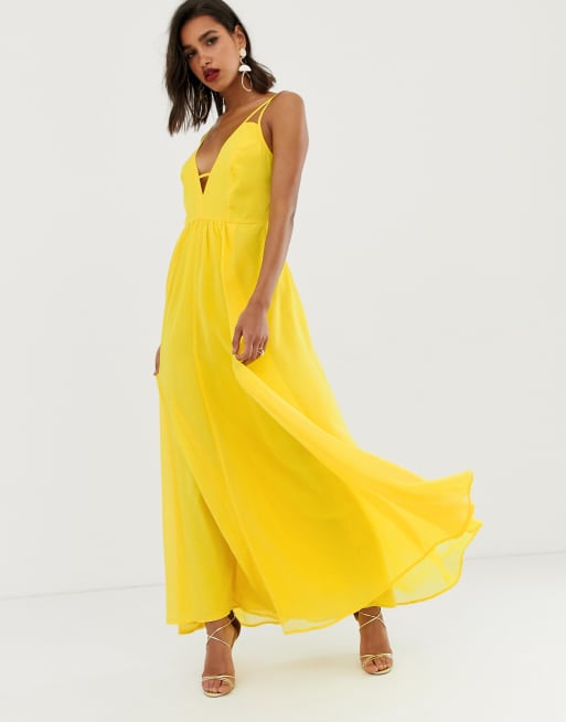 ASOS DESIGN maxi dress with cami straps and cut out detail