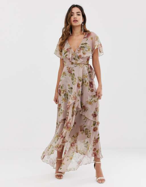 Maxi dress 2025 with floral cape