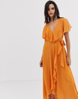 asos design premium cape maxi dress