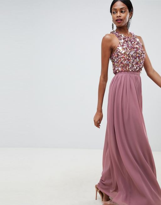 Asos cluster embellished midi dress sale