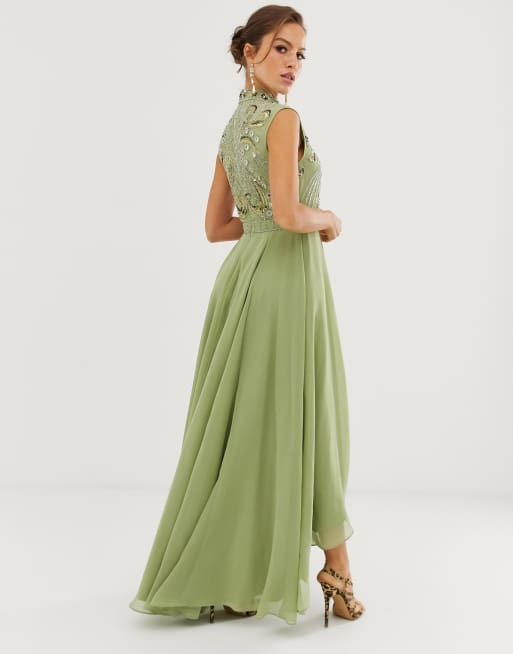 Asos design maxi dress with sleeveless embellished outlet bodice