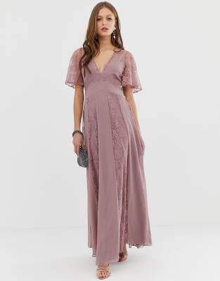 asos flutter sleeve maxi dress