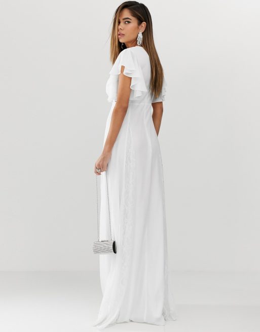 Asos design maxi dress with sale lace godet panels